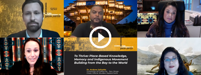 Screenshots from To Thrive: Place-based Knowledge, Memory and Indigenous Movement Building from the Bay to the World